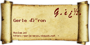 Gerle Áron névjegykártya